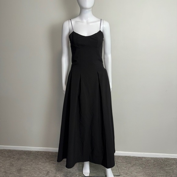 Commense Black Maxi Dress Spaghetti Strap Sleeveless A Line Cocktail Size M - Picture 4 of 10